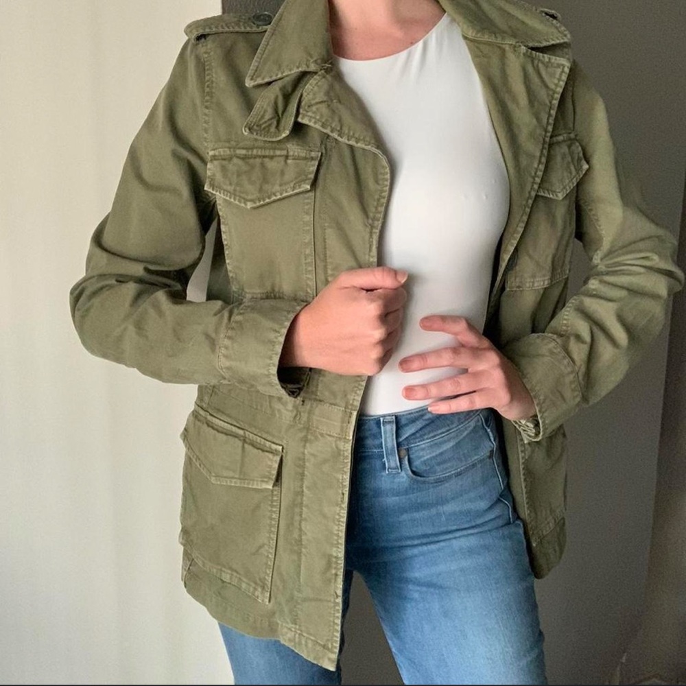 Madewell Surplus Utility Jacket Women's Button Up Green Field Coat. Small